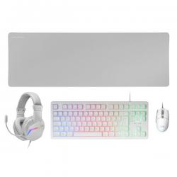 Teclado mouse headset y alfombrilla mars gaming mcp-rgb3 white teclado tkl h-mech red mouse rgb