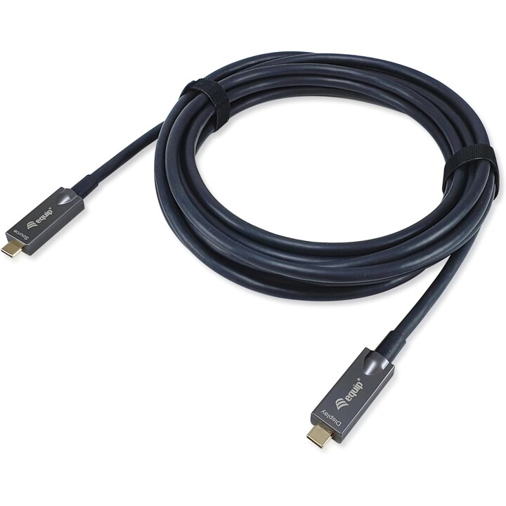 Cable óptico activo USB-C a C, M/M, 5,0 m, PD 60 W, 4K/60 Hz, 10 Gbps, vídeo+Datos+PD