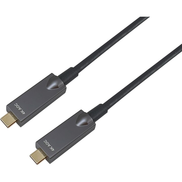 Cable óptico activo USB-C a C, M/M, 5,0 m, PD 60 W, 4K/60 Hz, 10 Gbps, vídeo+Datos+PD