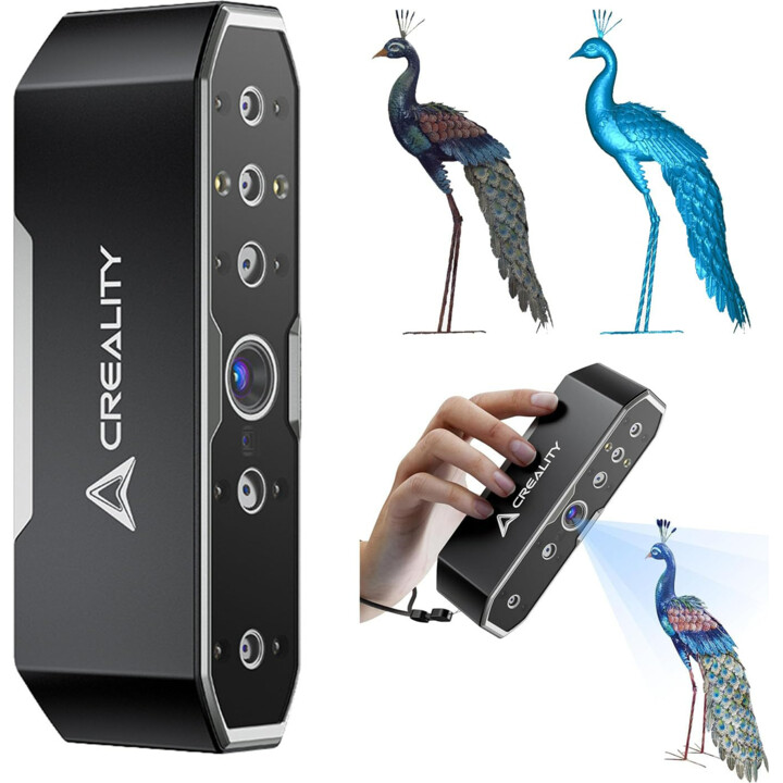 Creality CR-Scan Otter 3D Scanner for 3D Printing - Four Lenses for 10-2000mm Full Colour Object/Body/Face Scanning, Accuracy do
