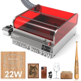 Creality Falcon2 Pro Laser-Grabador, 22 W, Corten- und Grabgerät mit integrierter Kamera, Luftunterstützung, sichtbarer Raum, Ko