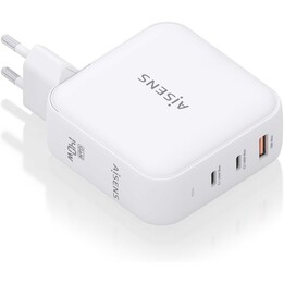 Cargador Gan de Pared Aisens ASCH-140W3P030-W/ 2xUSB Tipo-C/ 1xUSB/ 140W