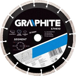 Graphite 57H610 laser-welded segmented diamond blade 230 mm