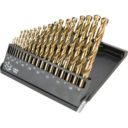 Ensemble de forage HSS-Tin 1.0 - 10,0 mm / 19 pièces