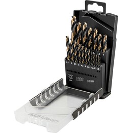 Broca espiral HSS-CNC, 124°, Pro-Tec, 1.0 - 10.0 mm, juego 19 piezas