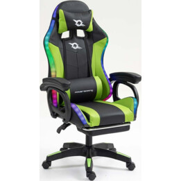 PowerGaming LED RGB Silla Reposapié Negro+Verde