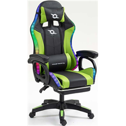 PowerGaming LED RGB Chaise repose-pieds Noir + Vert