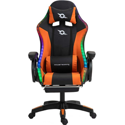 PowerGaming LED RGB Chaise repose-pieds Noir+Orange