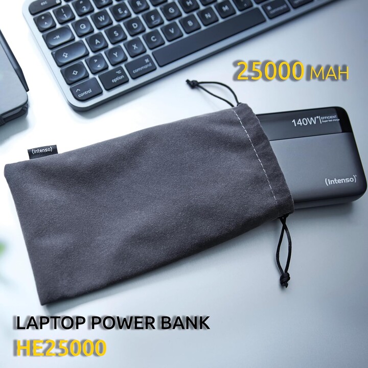 INTENSO HE25000 power bank 25000 mAh 140 W grigio/nero