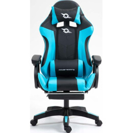 PowerGaming Silla Reposapiés Negro+Azul
