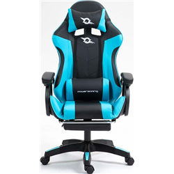 PowerGaming Chair with Footrest Black+Blue