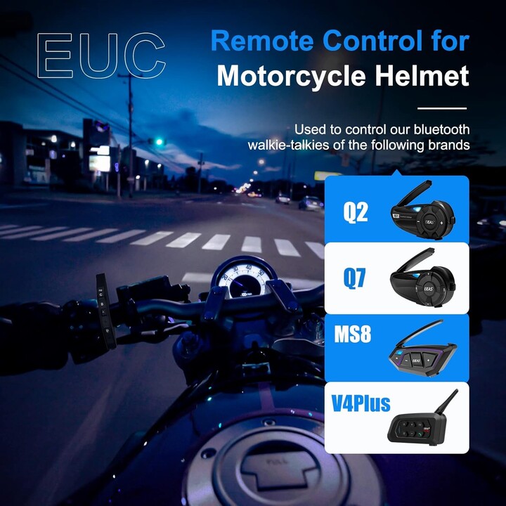 EJEAS EUC Controlador Remoto de Guidão de Motocicleta Preto