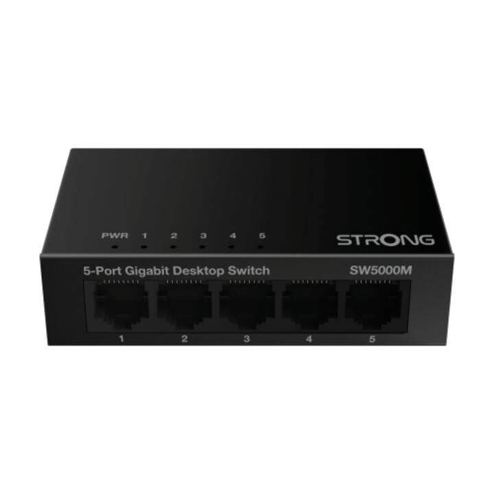 Strong SW5000M 5-Port-Gigabit-Metallswitch Schwarz