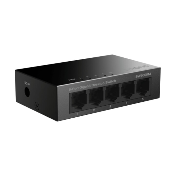 Strong SW5000M 5-Port-Gigabit-Metallswitch Schwarz