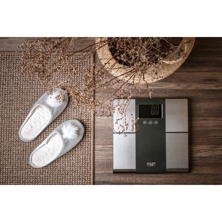 Adler AD 8165 Bathroom Scale Rectangle Black, Grey Electronic Personal Scale