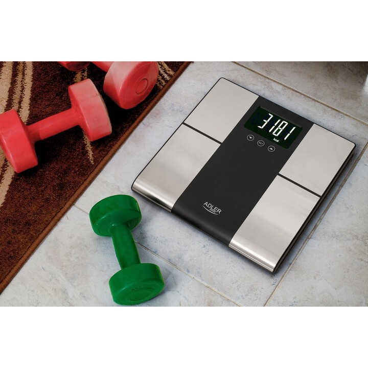Adler AD 8165 Bathroom Scale Rectangle Black, Grey Electronic Personal Scale