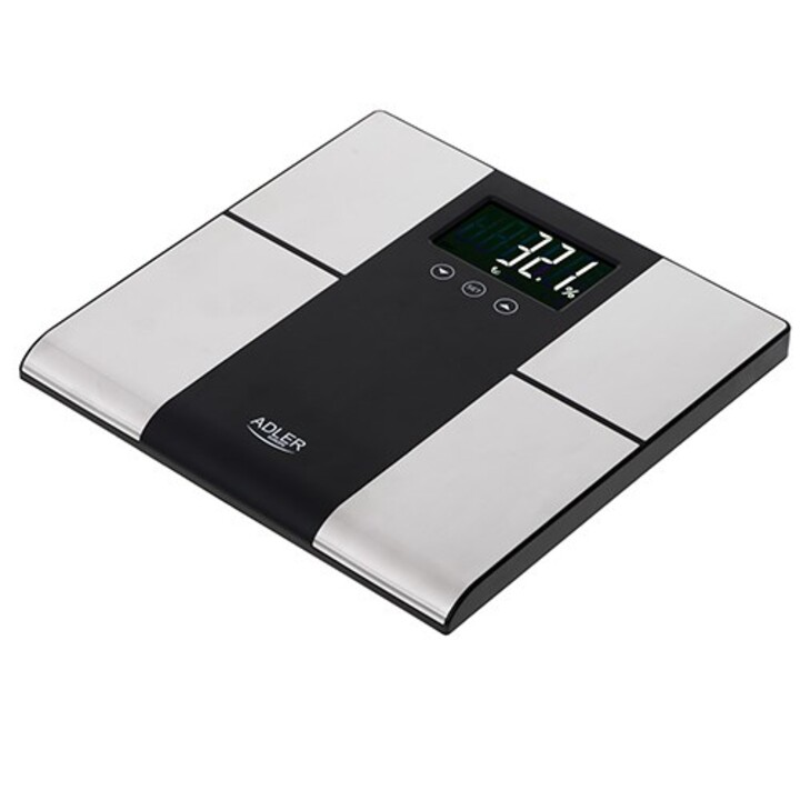 Adler AD 8165 Personenwaage Rechteck Schwarz, Grau Elektronische Personenwaage