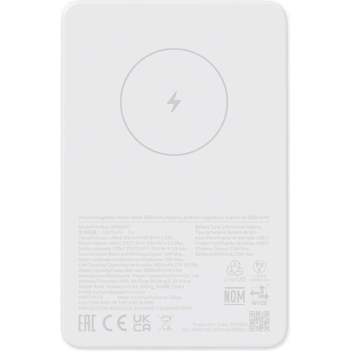 Xiaomi Magnetic Power Bank 5000mAh - Batteria portatile 20W con MagSafe