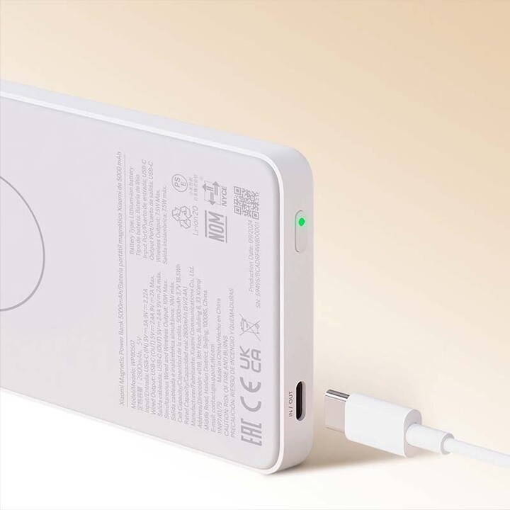 Xiaomi Magnetic Power Bank 5000mAh - Batterie Portable 20W avec MagSafe