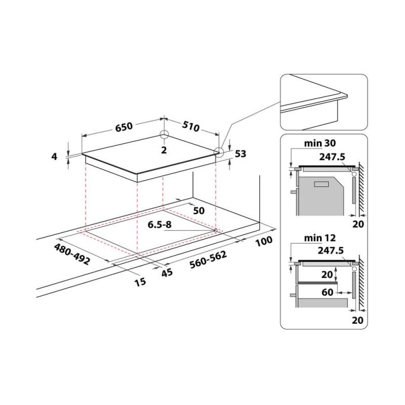 Whirlpool SMO 654 OF/BT/IXL Negro Integrado 65 cm Con placa de inducción 4 zona(s)