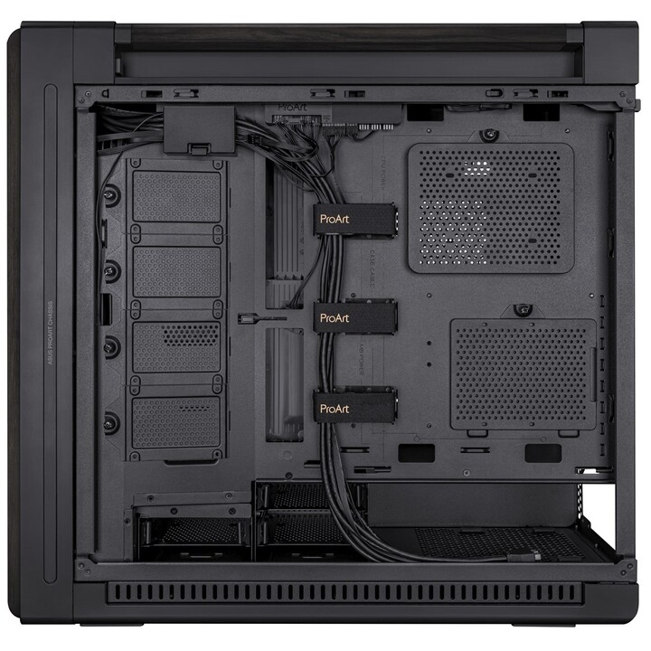 ASUS ProArt PA602 Wood Edition – Torre Midi com Painel Metálico Preto