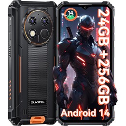 OUKITEL G1, teléfono inteligente Android 14 resistente, 24 GB+ 256 GB (TF 1TB) 6.52 HD+ Teléfono móvil inquebrantable, naranja