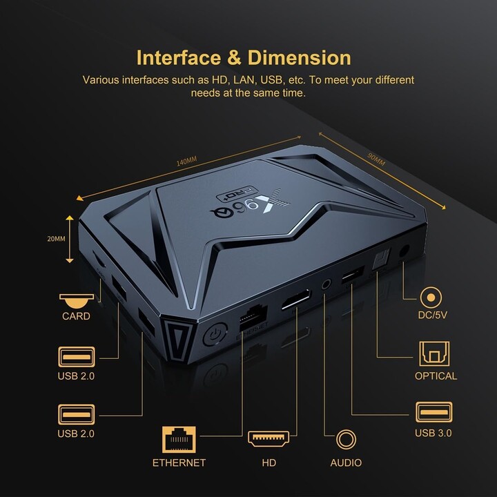 X96Q Pro Plus H728 4GB/32GB Wifi Dual Android 14 Schwarz - Android TV