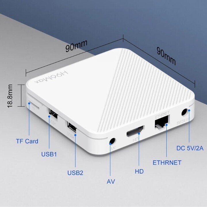 H96 Max H313 4K 2Go/16Go Android 14 Blanc - Android TV