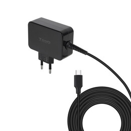 Chargeur pour ordinateur portable Tooq Gan USB-C PD 45 W, noir