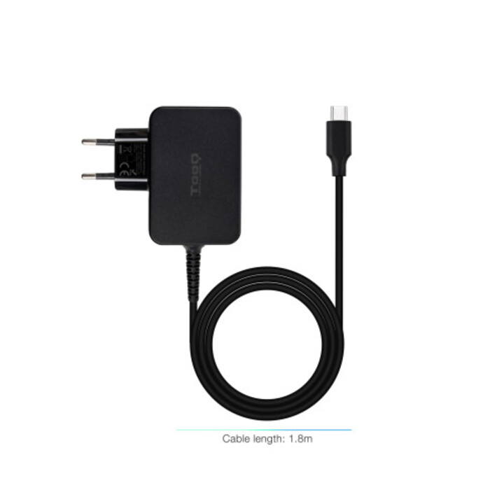 Tooq Cargador De Portátil Gan Usb-c Pd 45w, Negro