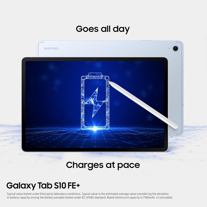 Samsung Galaxy Tab S10 FE+ Android Tablet, WiFi, 12+256GB, 13.1 Pantalla, S Pen incluida, Batería de larga duración, Gris