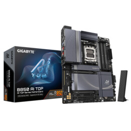 Placa-mãe Gigabyte B850 Ai, amd, am5, b850, 4 ddr5, 256 gb, 1 hdmi + usb-c, 4 sata3 + 3 m.2, 2x10 gbelan + wifi7 + bt5.4, 7 usb3