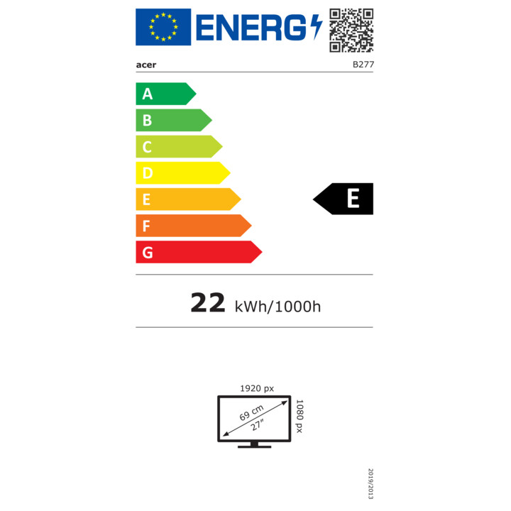 Monitor Acer Vero B277Gbmiprx 68,6 cm (27 pollici)