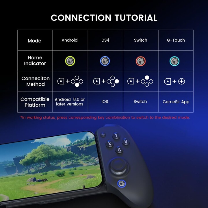 Gamepad Gamesir G8 Plus Android/iOS Black - Gamepad for smartphones