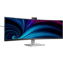 Monitor Profesional Ultraparonámico Curvo Philips 49B2U6900CH 48.8'/ Dual QHD/ Multimedia/ Regulable en altura/ Webcam/ Negro