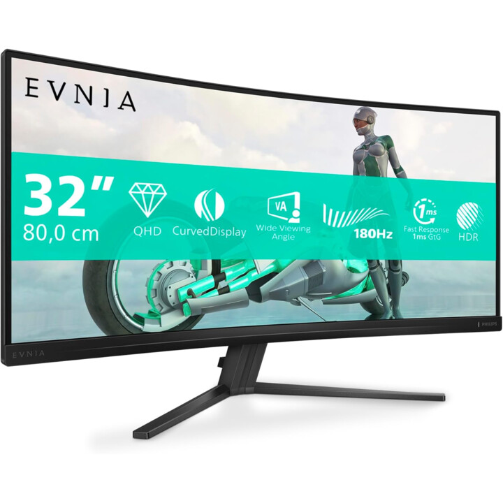 32" Monitor de jogos WQHD curvado, Philips Evnia