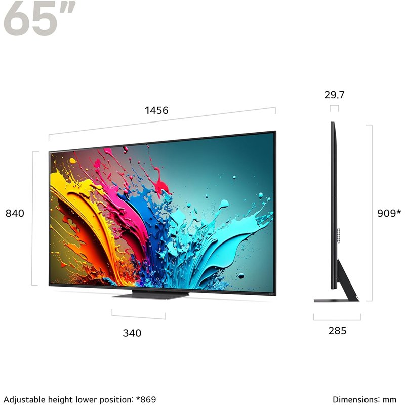 LG QNED 65QNED87T6B 65 4K Ultra HD Smart TV Wifi - Television