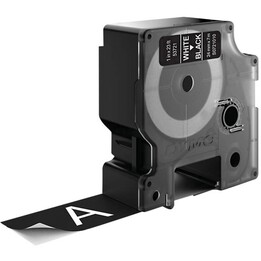 DYMO D1 - Etiquetas Padrão - Branco sobre Preto - 24 mm x 7 m