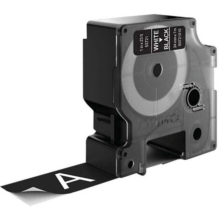 DYMO D1 - Etiquetas Padrão - Branco sobre Preto - 24 mm x 7 m