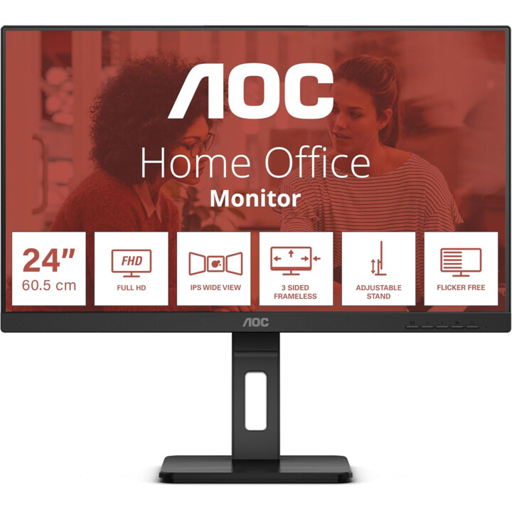 Monitor AOC 24E3QAF, Altura ajustável, FHD de 24 polegadas