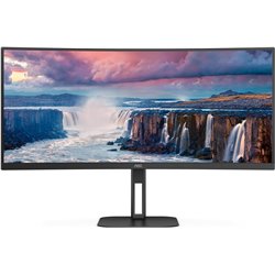 AOC CU34V5C QHD 34 \ "Monitor curvo, 100 Hz, VA, acoplamiento USB-C, 65 W, cubo USB, altura ajustable, altavoces