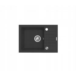 Conjunto fregadero negro con grifo flexi - MAIDSINKS Fregadero BALI (62x44) 1B1D negro + grifo Flessi Black Edition