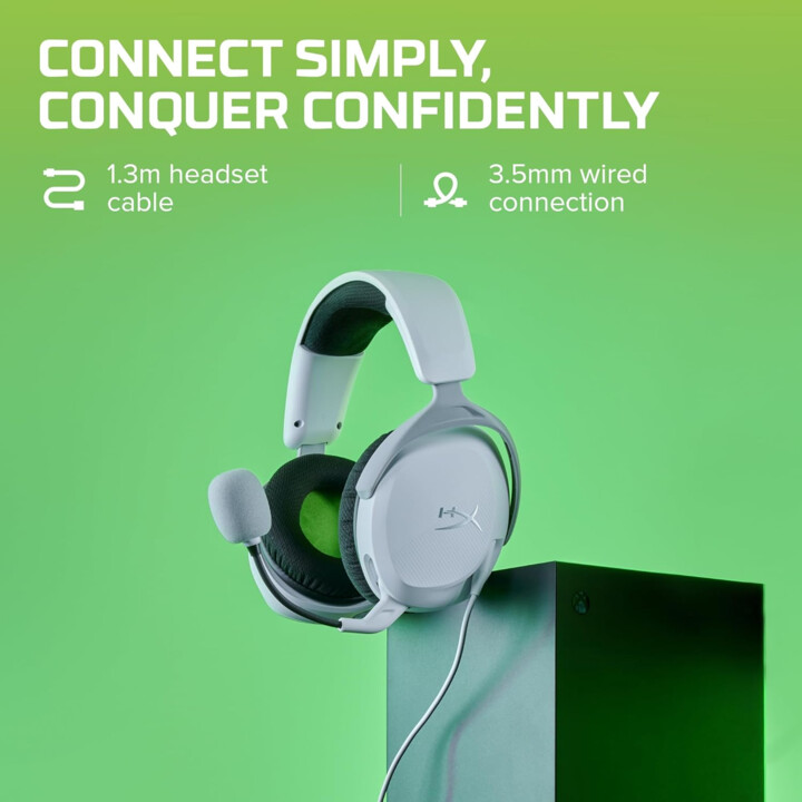 Hyperx Cloudx Stinger 2 Core Gaming Cascing avec pilotes de 40 mm, blanc