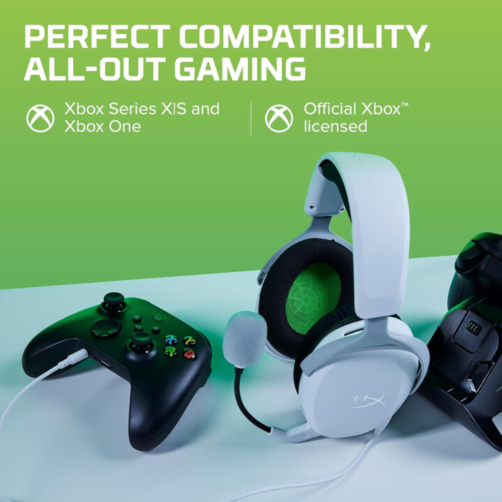 Hyperx Cloudx Stinger 2 Aurione da gioco core con driver da 40 mm, bianco