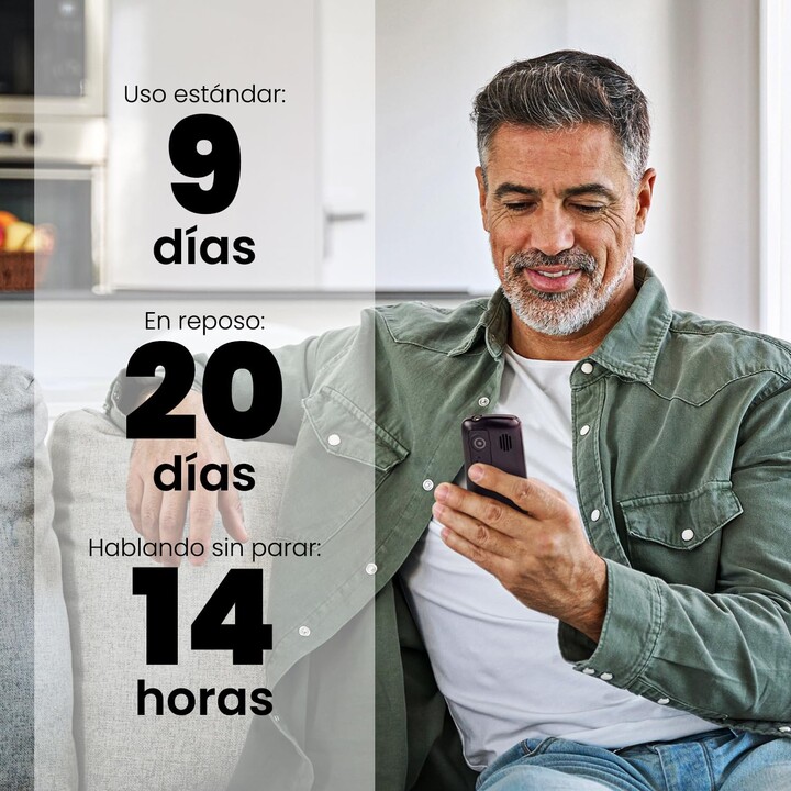 Teléfono Móvil SPC Talk 2 Go para Personas Mayores/ Negro