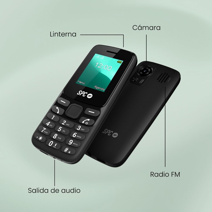 Teléfono Móvil SPC Talk 2 Go para Personas Mayores/ Negro