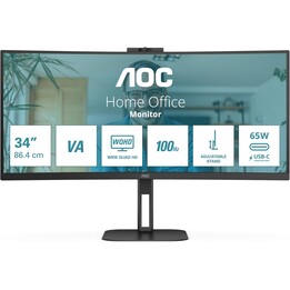 AOC V5 Monitor Cu34v5cw 86,4 cm (34") 3440 x 1440 pixel quad con larghezza HD LED Nero
