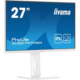 iiyama ProLite XUB2797HSN-W2 27" IPS FHD USB-C DOCK 100Hz Adjustable Height Monitor, White