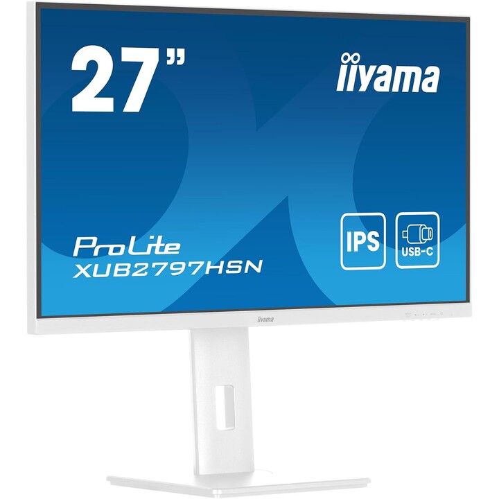 Monitor iiyama ProLite XUB2797HSN-W2 27" IPS FHD USB-C DOCK 100Hz Altezza regolabile, Bianco