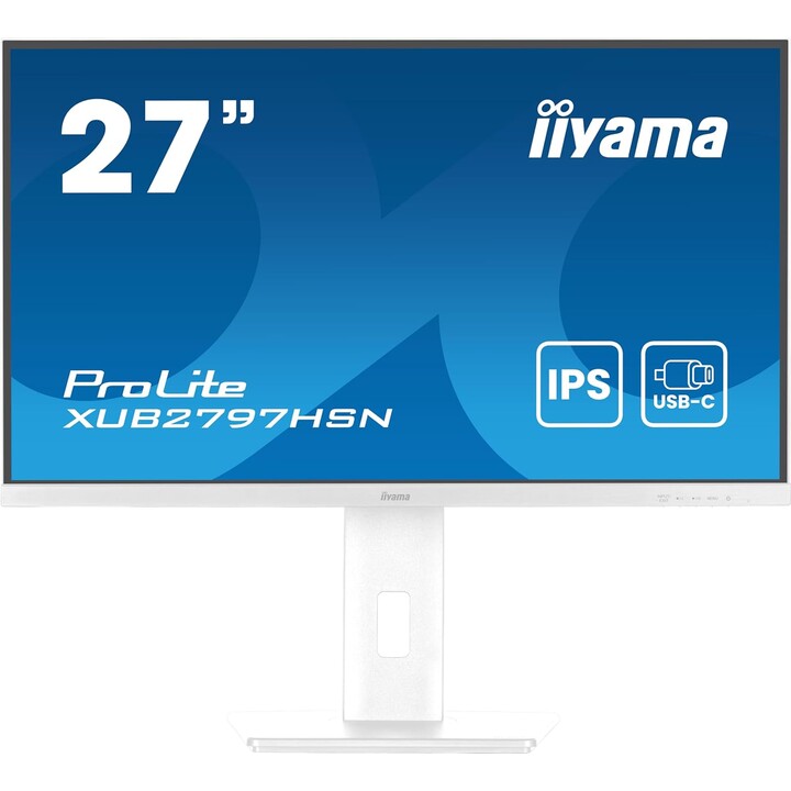 Monitor iiyama ProLite XUB2797HSN-W2 27" IPS FHD USB-C DOCK 100Hz Altezza regolabile, Bianco